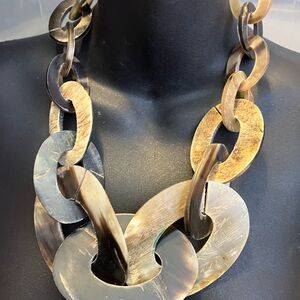 Monies style tribal necklace Buffalo horn vintage